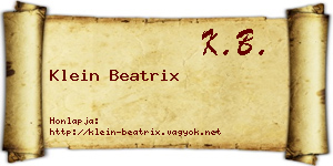 Klein Beatrix névjegykártya
